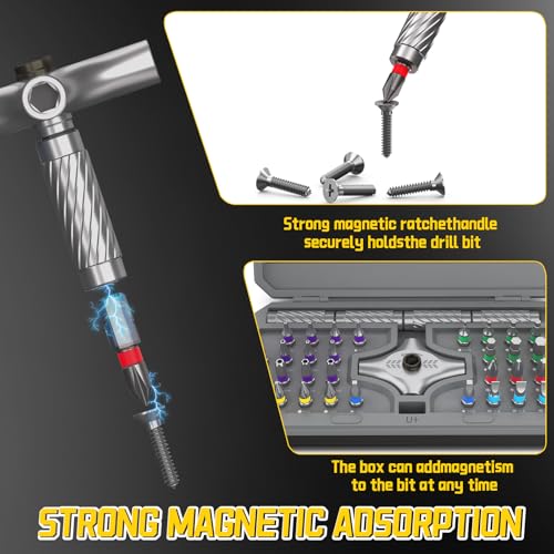 Magnetic Screwdriver Set with 4 Handles