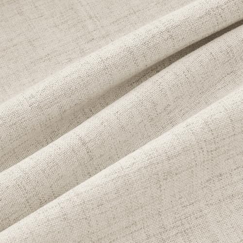 100% Blackout Linen Curtains 2 Panels Set for Bedroom Solid Luxury Decor Thermal Insulation Room Darkening Back Tab Rod Pocket Drapes for Living Room Nursery