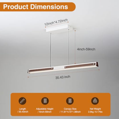36" LED Linear Pendant Light (White / 36inch)