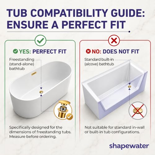 Solid Brass Freestanding Bathtub Drain with Integrated Hair & Valuables Catcher