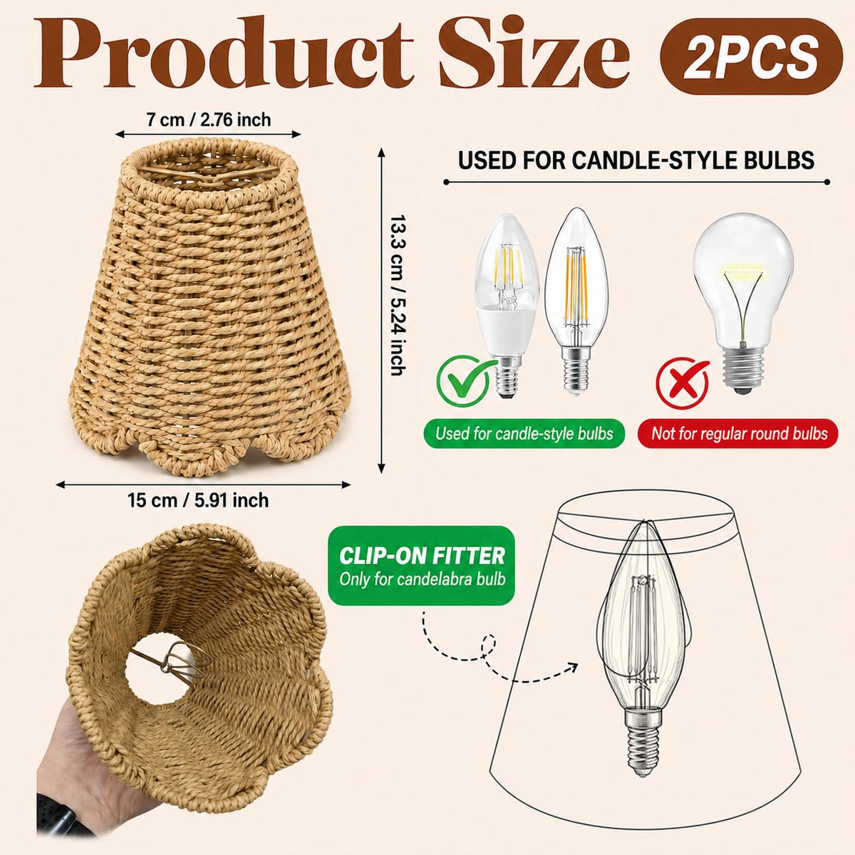 2 Pack Small Clip (Woven Paper Rope)