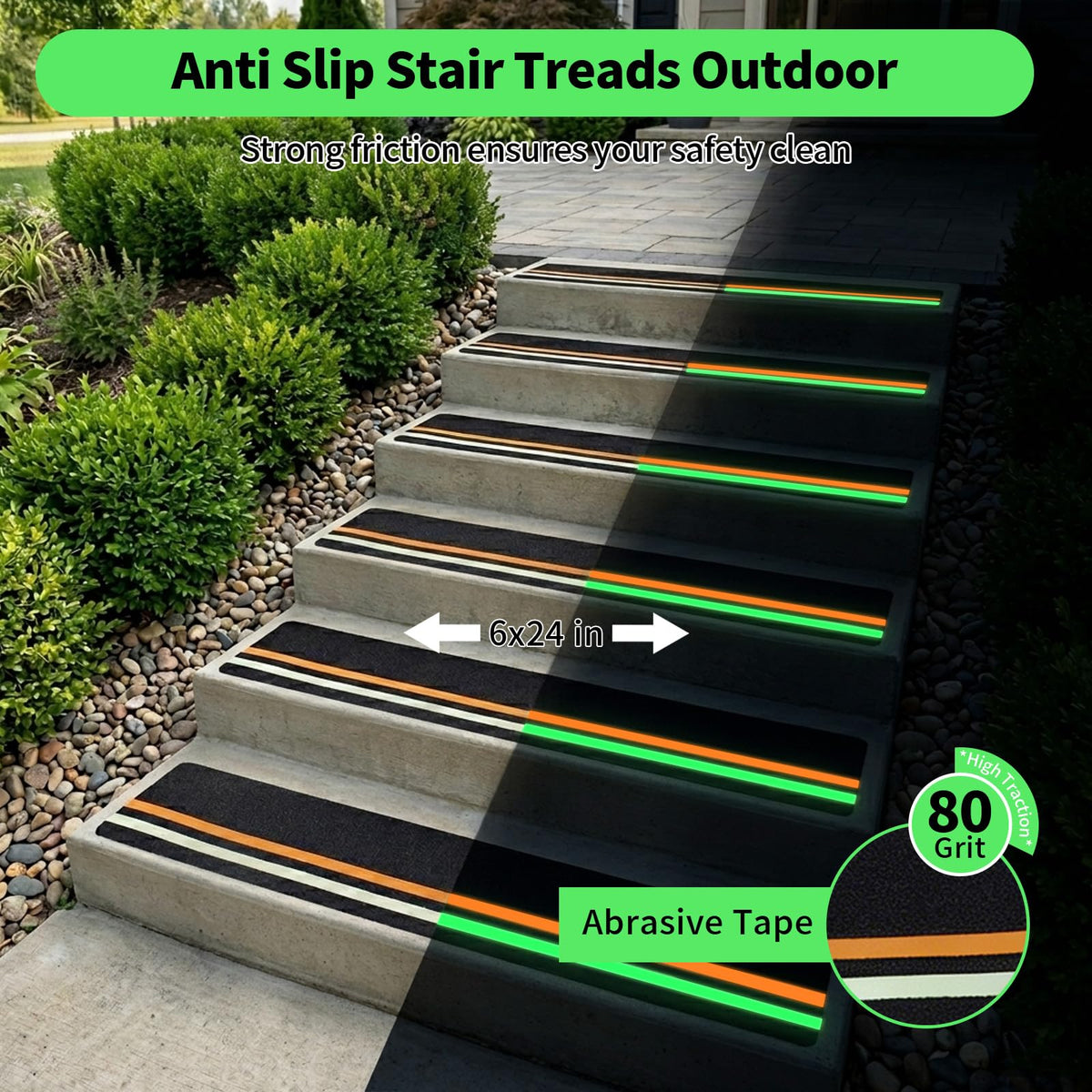 Stair Treads Non Slip with Glow (Fluorescence)