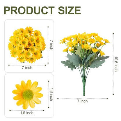 Artificial Mums for Outdoors Fall Decor (A-yellow / 10.6 inch)