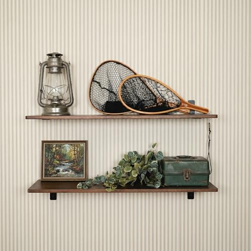 Kingsley 4 x 8 Inch Heavy Duty Shelf Brackets; Pack of 6; 5mm Solid Mild Steel L Bracket; Brackets for Shelves; Matte Black Wall Brackets for Shelves; 1.5" Wide; with Mounting Screws (4" x 8" Brackets)