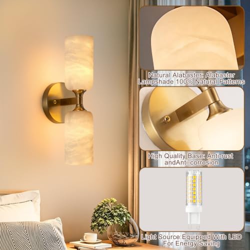 Natural Stone Alabaster Wall Sconces