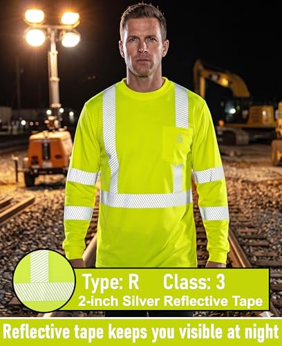 Non FR Men's High Visibility Shirts Reflective ANSI 107 Type R