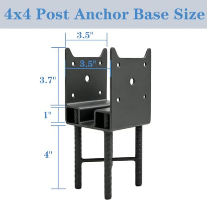 Heavy-Duty U-Shape Post Base for Concrete Deck,Galvanized Steel Post Anchor Bracket Holder for Wood Fence,Patio,Railing,Pergola,Porch
