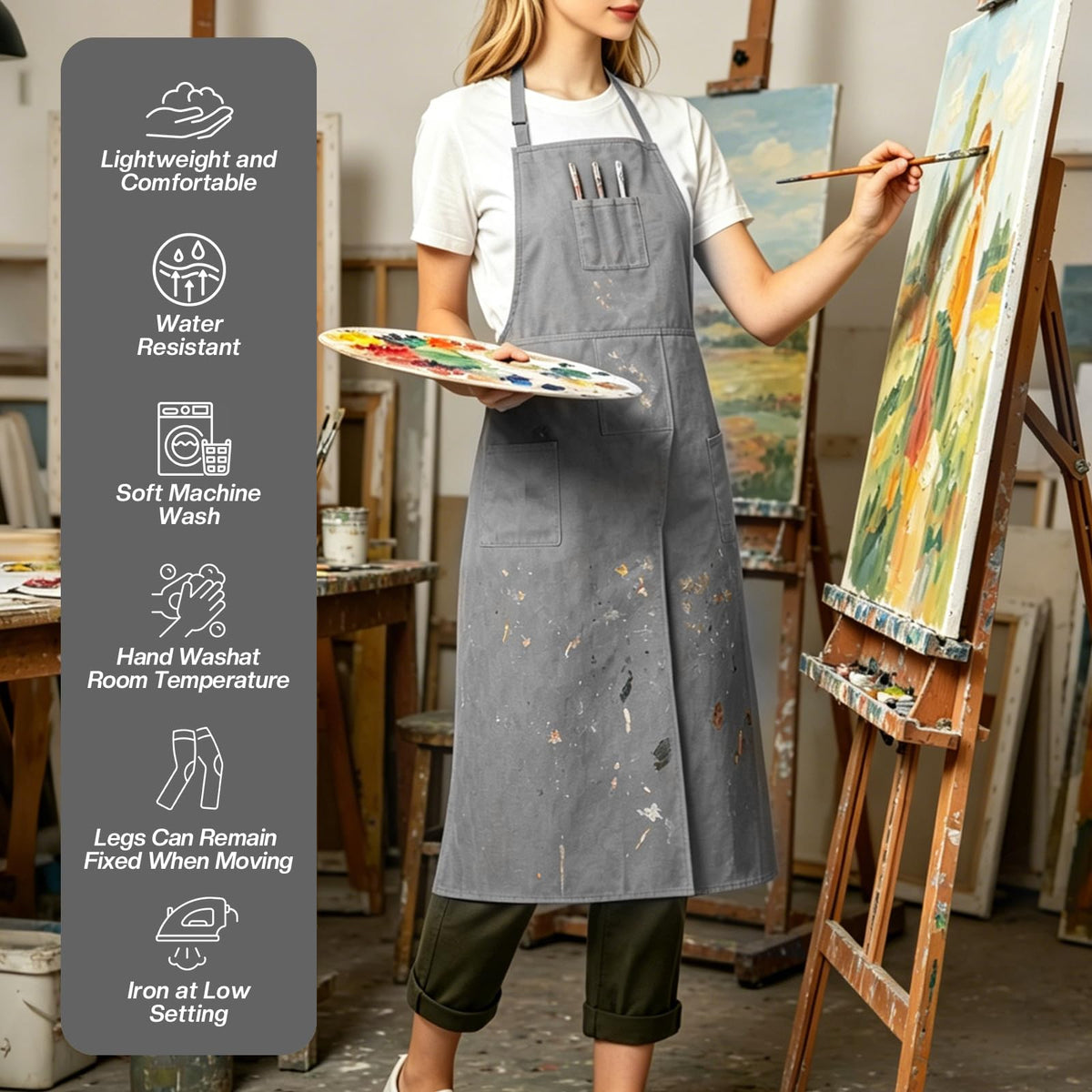 Pottery Apron Split Leg (Grey)