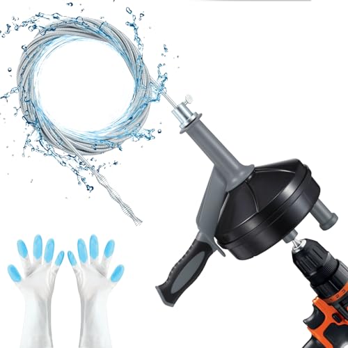 Drain Auger Clog Remover with Drill Adapter