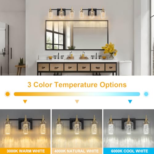 Modern Bathroom Vanity Light with 3 Color Modes