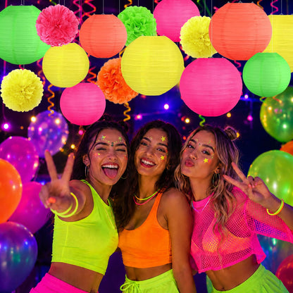 16 Pcs Neon Party Decorations (Multicolor)
