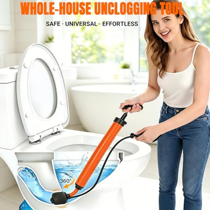 Manual Drain Unclogger High Pressure Toilet Plunger