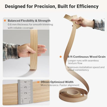 White Oak Edge Banding Veneer Roll (White Oak / 1-1/2 in x 25 ft)