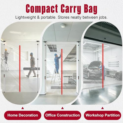 Dust Barrier Poles System with Zipper Door for Construction