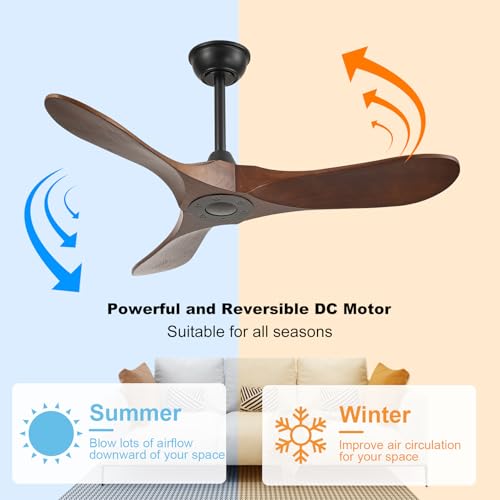 42'' Outdoor Ceiling Fan no Light (42 inch / Dark walnut)