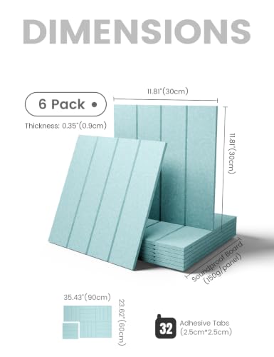 Felt Bulletin Board & Cork Board Alternative (Aqua Blue-1 / Bold-stripe 6-pack)