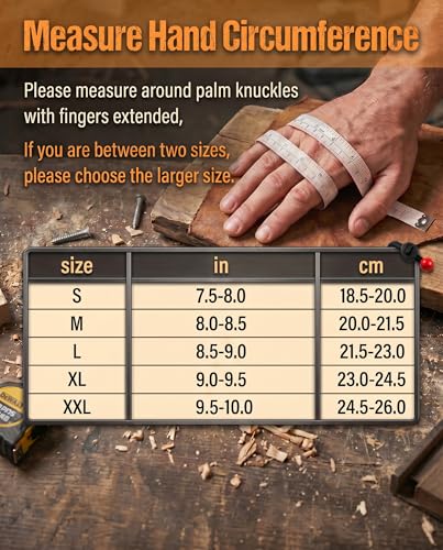 3 Pairs Leather Work Gloves for Men Women