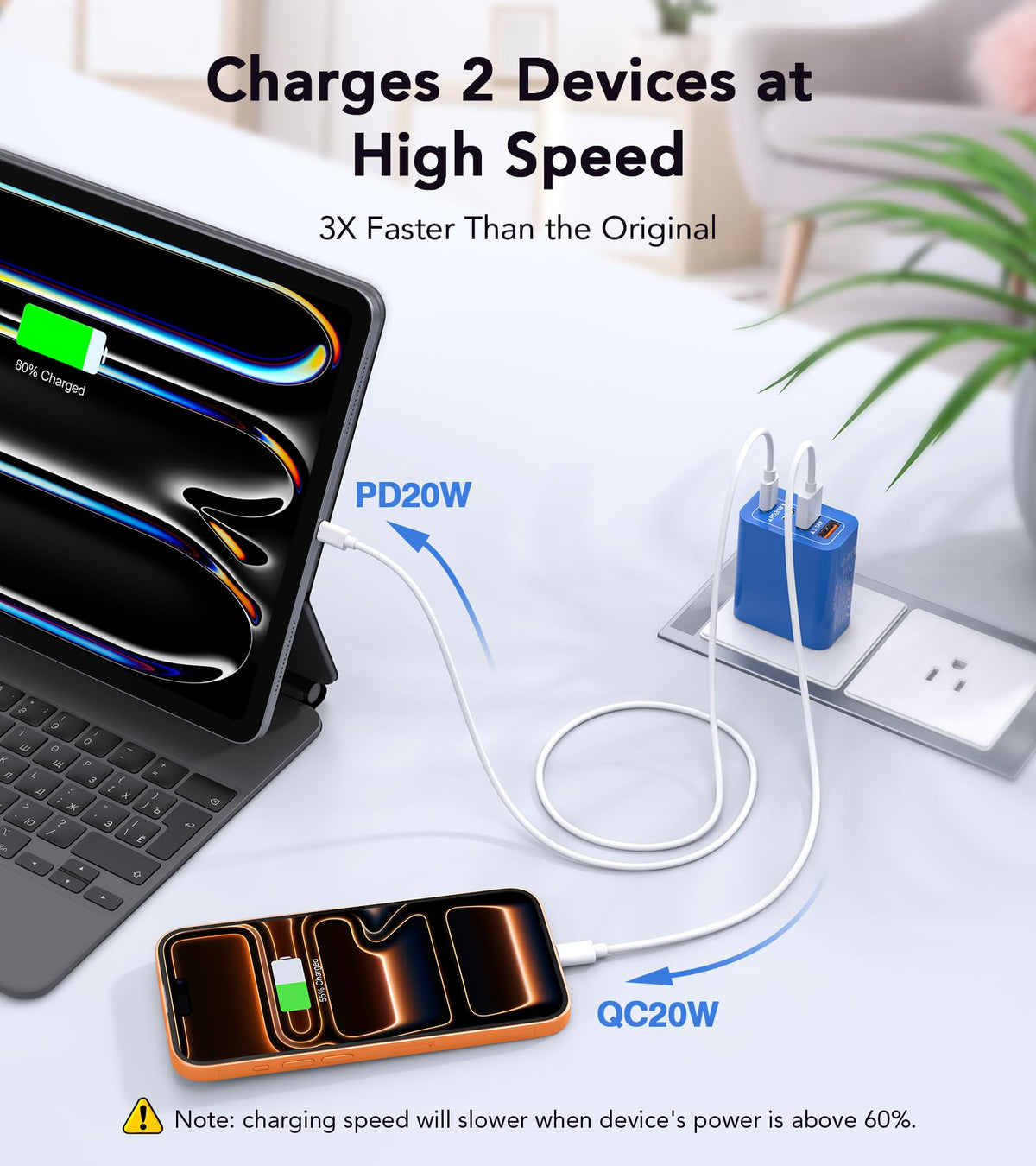 2Pack]40W USB C Super Fast Charger Cube (2Pack Blue / 40W)