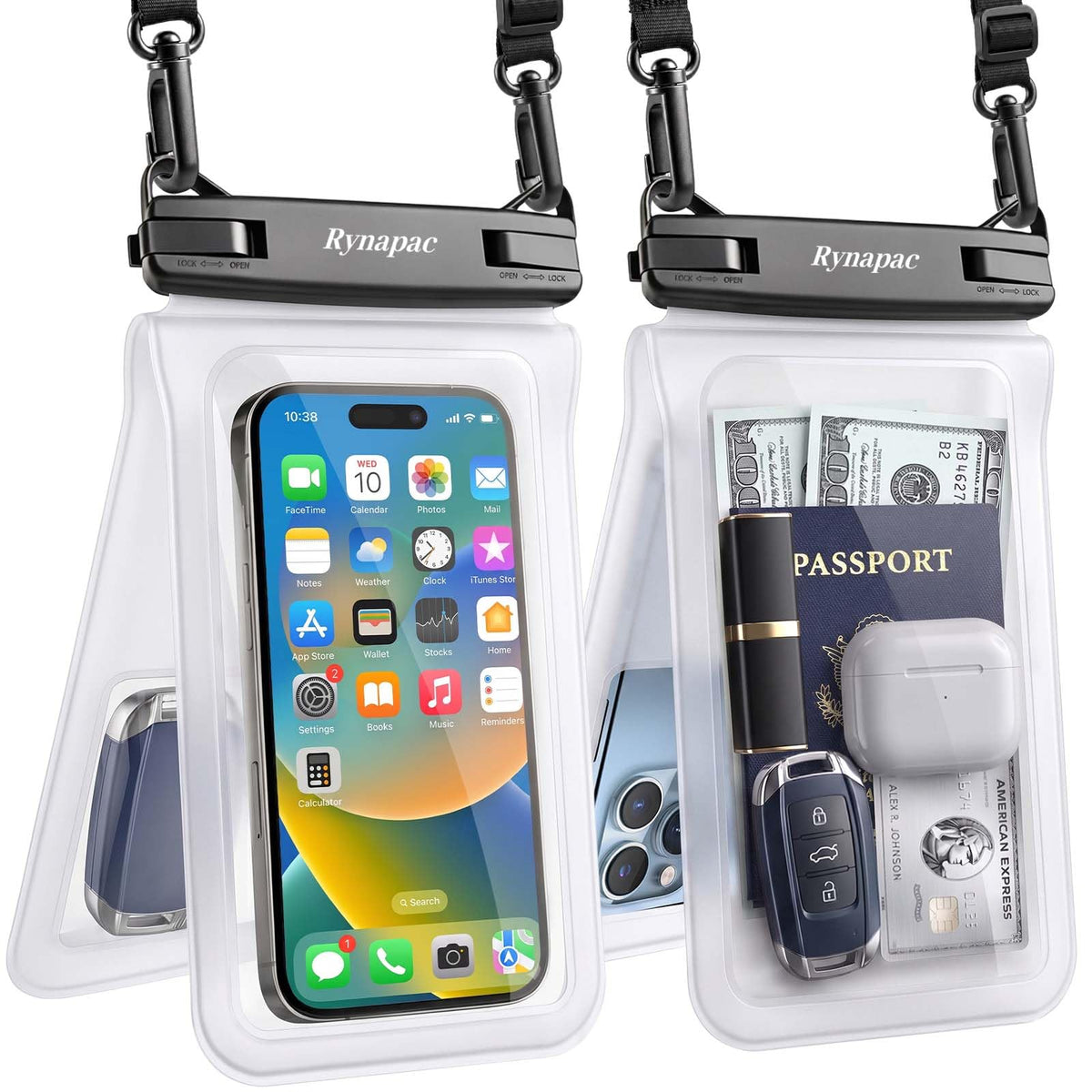 Double Space Waterproof Phone Pouch (Clear+Clear)