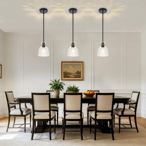 Pendant Lights Kitchen Island Modern Hammered Glass Hanging Pendant Light