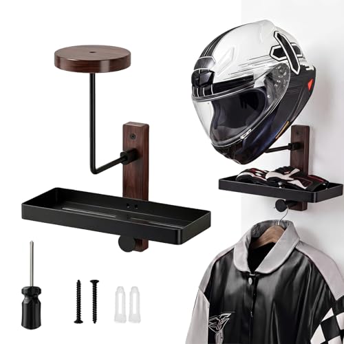 Helmet Holder Wall Mount with Shlef