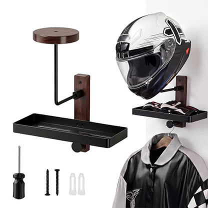 Helmet Holder Wall Mount with Shlef
