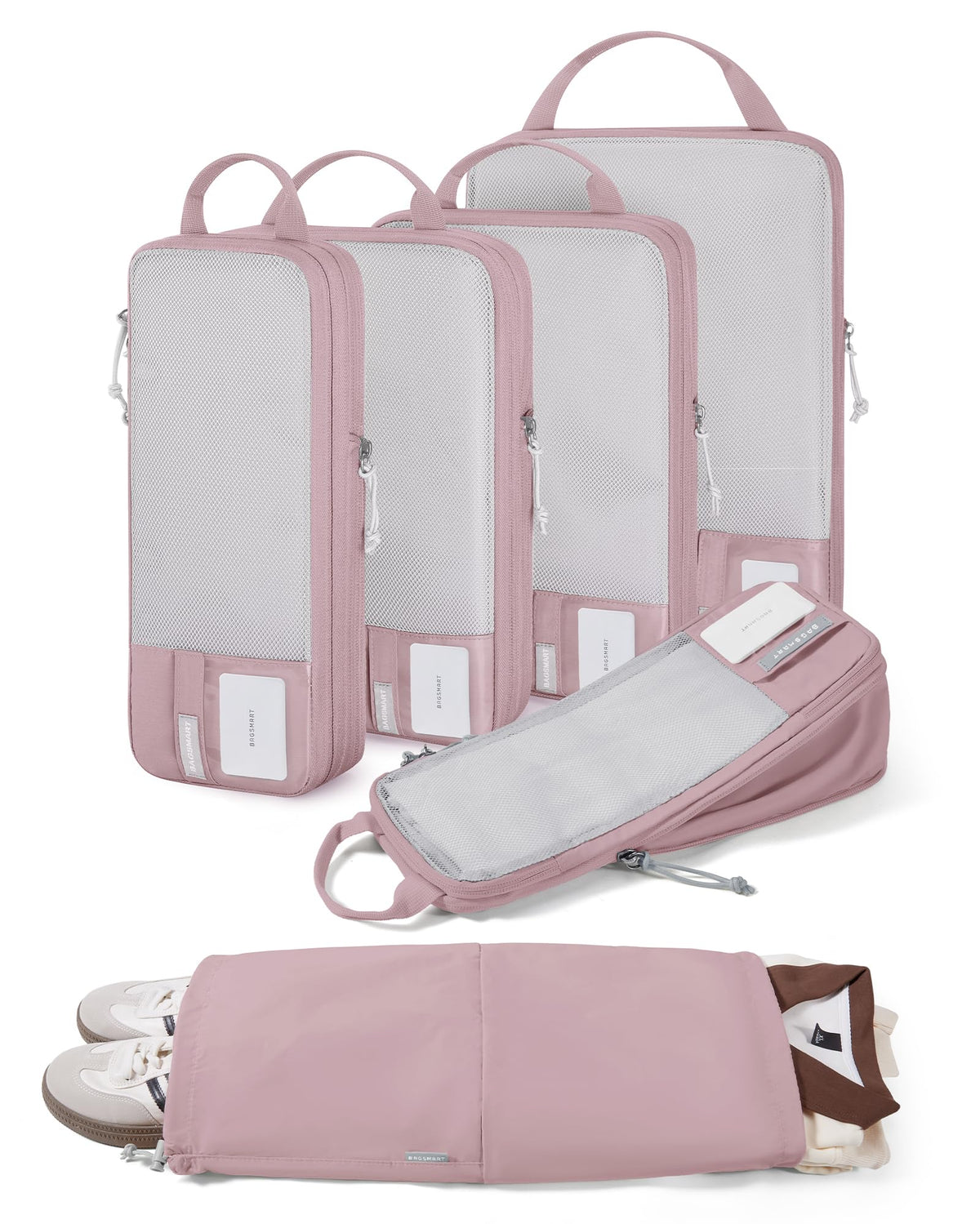 6 Set Compression Packing Cubes for Travel (Mist Purple / Set of 6)