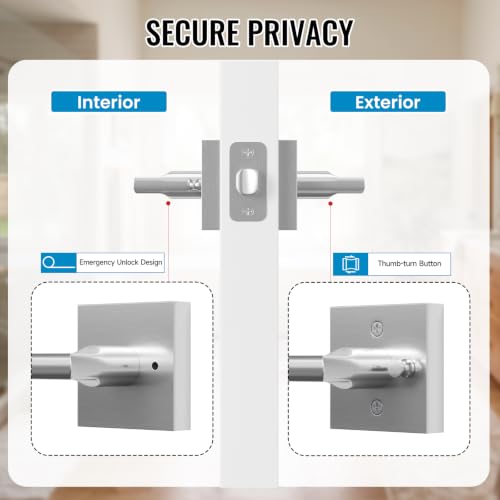 Indoor Privacy Door Handle (Satin Nickel)