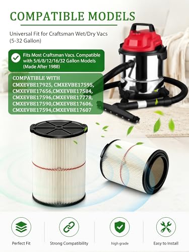 Vacuum Filter Compatible with Craftsman 38754