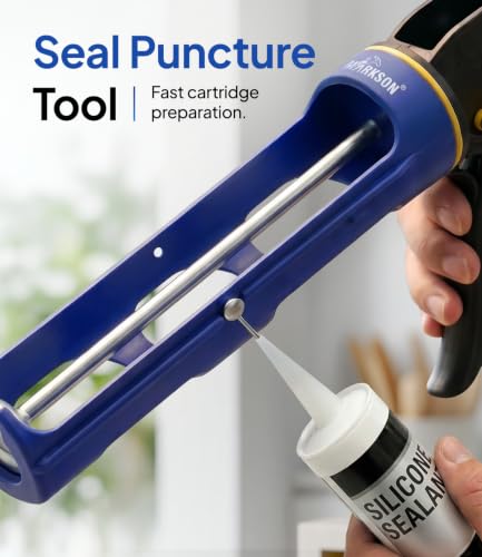 9" Dripless Caulking Gun with Swivel Body Smooth Rod Spout Cutter and Unblock Pin Manual Caulk Gun for 10 oz Cartridge Plastic Sealant Gun for Silicone Sealant Caulk Adhesive