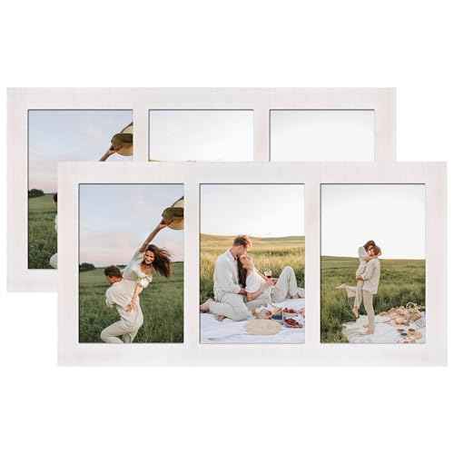 4x6 Collage Picture Frames (Rustic White / 7x13.5in (2Pack))