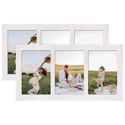 4x6 Collage Picture Frames (Rustic White / 7x13.5in (2Pack))
