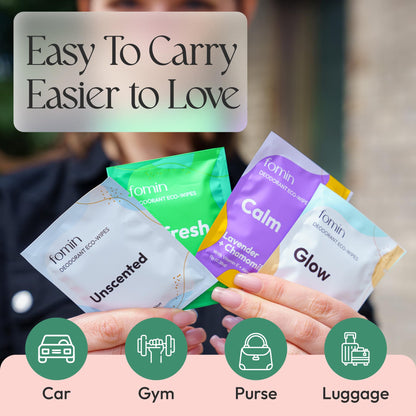 Travel Deodorant Wipes for Women & Men (Variety Pack - 50 Count)