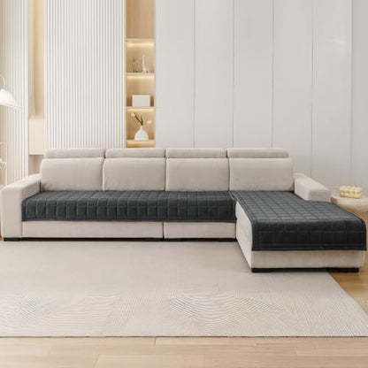 Couch Covers for Sectional Sofa (Dark Grey / 1PC/35"X94")