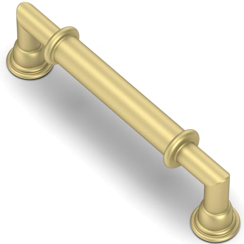 10 Pack Brushed Gold Cabinet Pulls 4 Inch (4" Hole Center / Brushed Gold)
