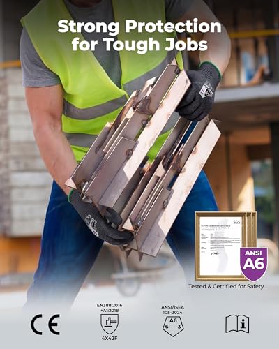 A6 A9 ANSI & EN388 Certified Metal Q ComfyCut Cut Resistant Gloves