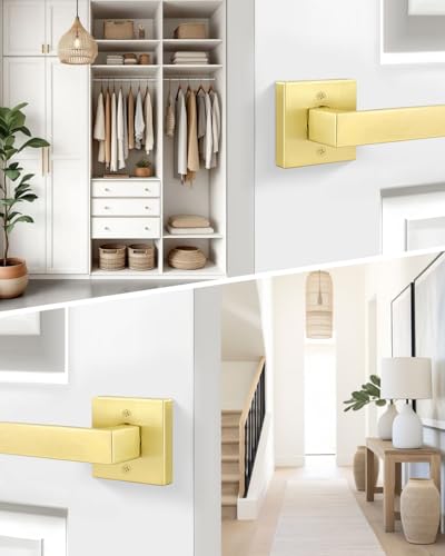 Gold Door Handle Interior Square Door Handle MS8012 NEW