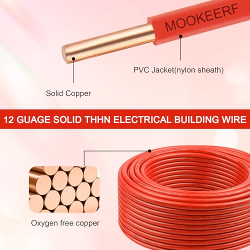 THHN Wire 12 Gauge 200FT (12 Gauge 200FT / Red)