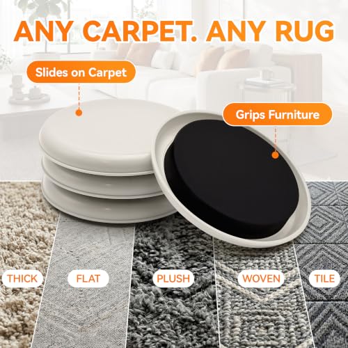 Furniture Sliders Plastic Sliders for Carpet and Hardwood Floors