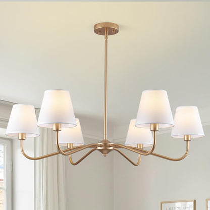 6 Light Gold Chandelier for Dining Room Light Fixture (Gold)