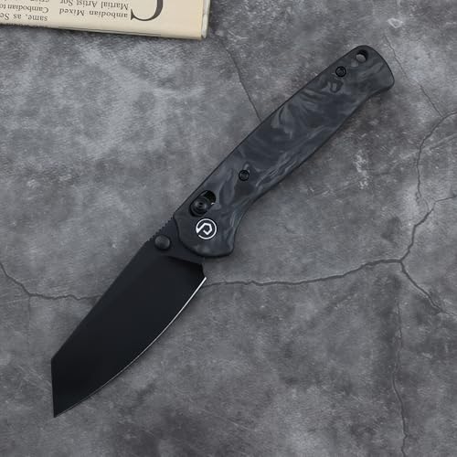 Knives ARTIFACT Forged Carbon Handle Axis Lock Pocket Knife with Sandvik 14C28N Blade