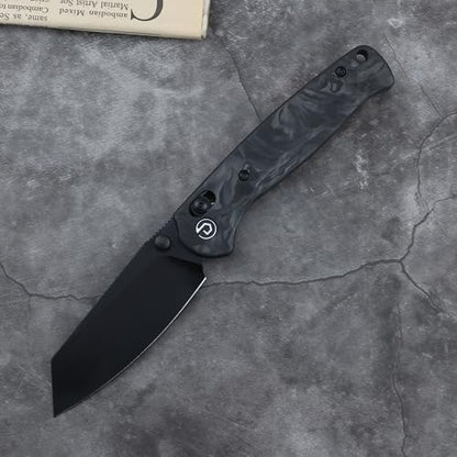 Knives ARTIFACT Forged Carbon Handle Axis Lock Pocket Knife with Sandvik 14C28N Blade