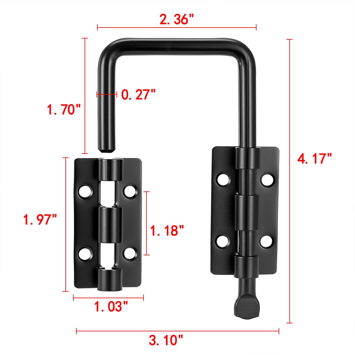 Black Multi Angle Sliding Door Loop Lock (Black)