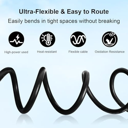 Pure Copper Wire Red and Black Battery Cable Oxygen Free Stranded Copper Wire for Automotive