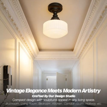 Modern Schoolhouse Semi Flush Mount Ceiling Light