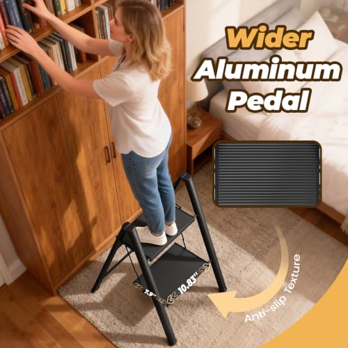 Step Ladder Lightweight Aluminum Folding Step Stool with Anti