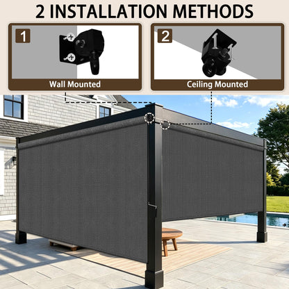 Outdoor Roller Shades for Patio (Grey / 72"W x 72"H)