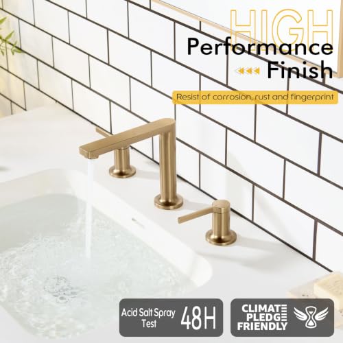 Bathroom Sink Faucet 3 Hole (Champagne Bronze / 1.2 GPM)