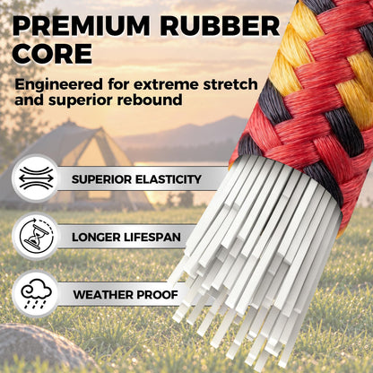 10 Piece 24" Elastic Bungee Cords with Hooks (10pcs 24" Red)
