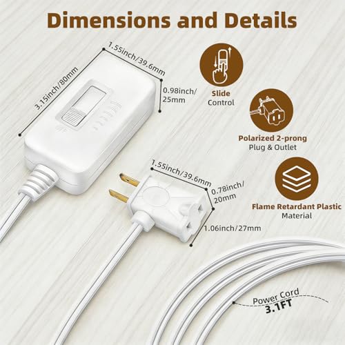 Plug in Dimmer Switch for Lamp Full Range Slide Control Lamp Dimmer